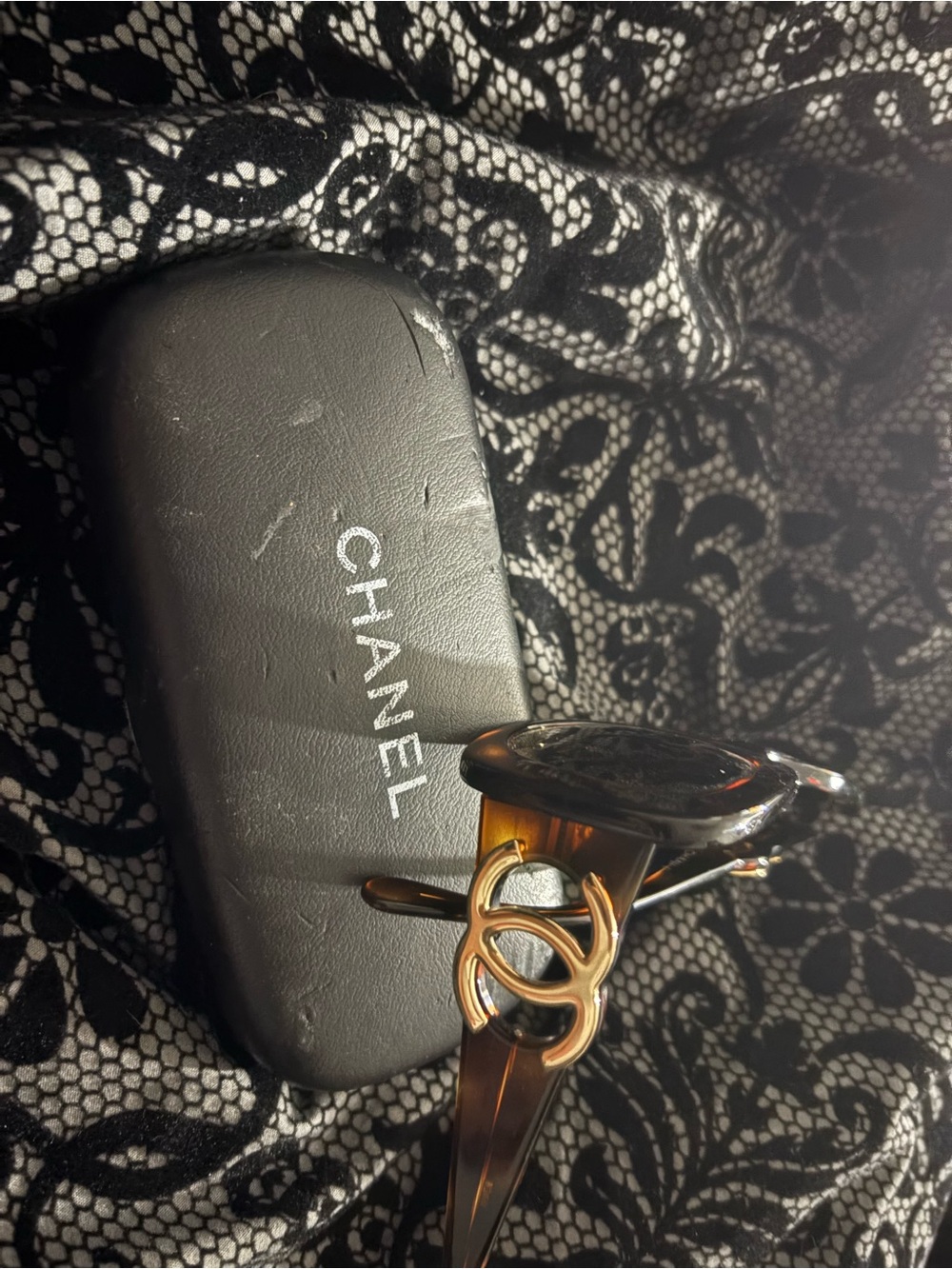 CHANEL Tortoiseshell Sunglasses with Gold CC Emblem